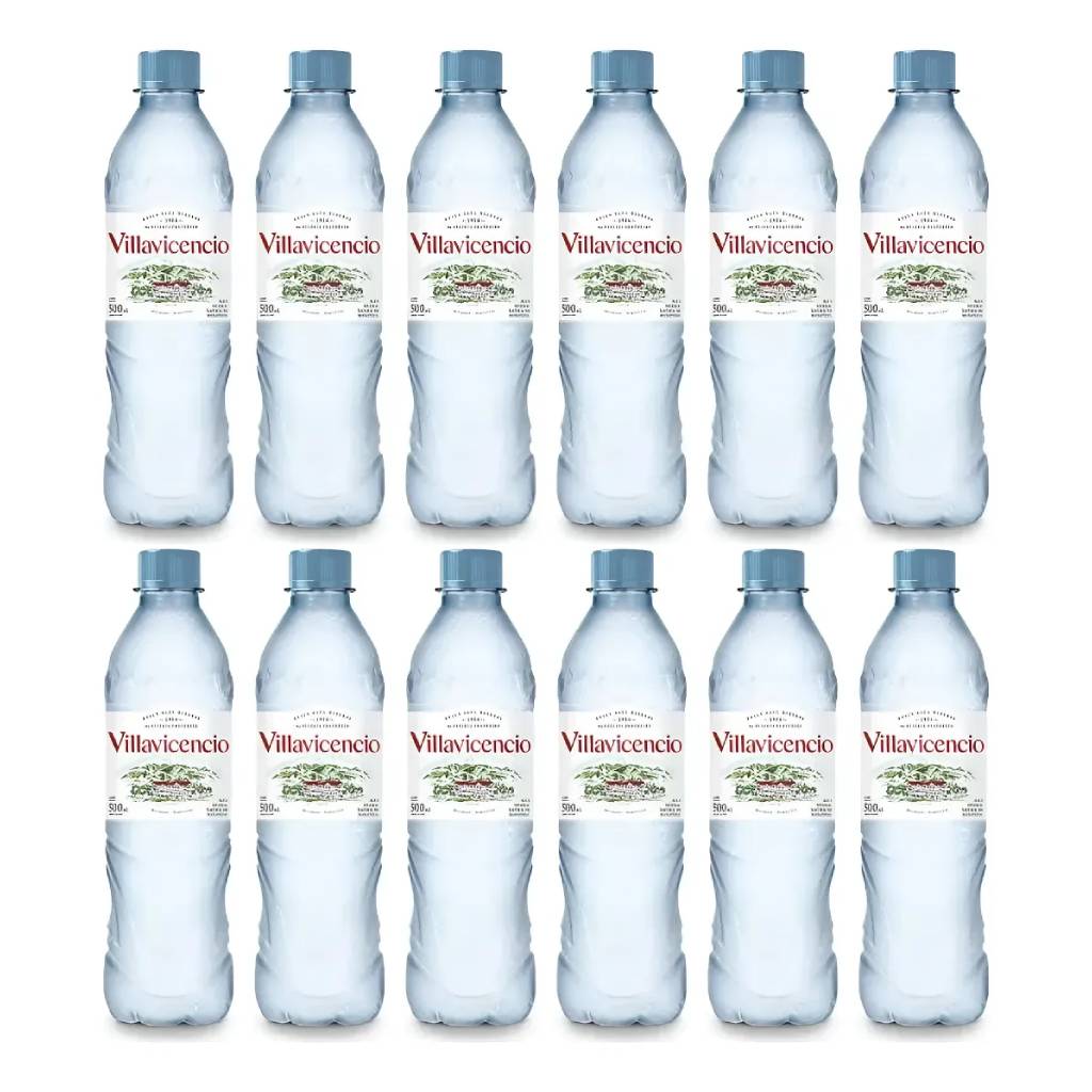Agua mineral Villavicencio Sin gas 500cc Pack x 12