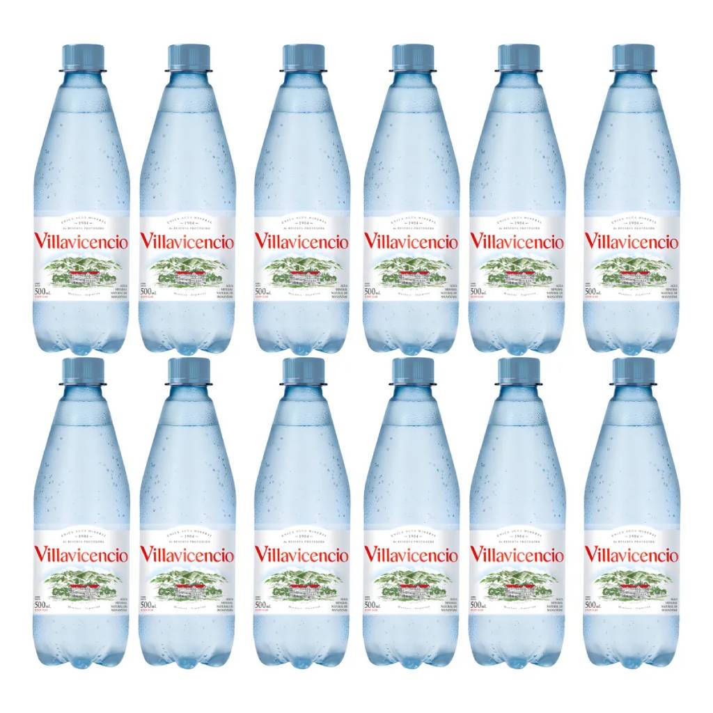 Agua mineral Villavicencio Con gas 500cc Pack x 12