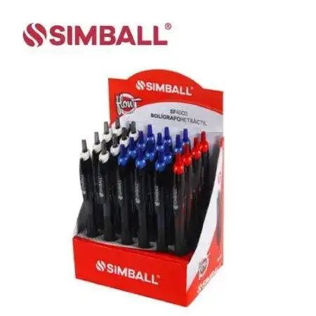 Bolígrafo Simball Flow SF4000 Retráctil Colores Exhibidor x 24