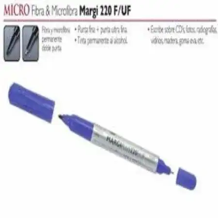 Marcador Micro 220F/UF Permanente Doble punta Azul