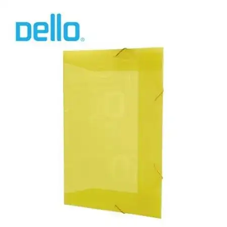 Carpeta 3 solapas Dellofine Plástica Oficio Amarillo Translúcida Con elástico