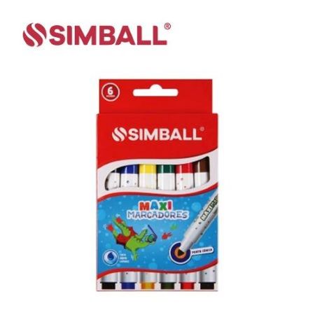 Marcadores Simball Maxi Gruesos 6 colores en blíster