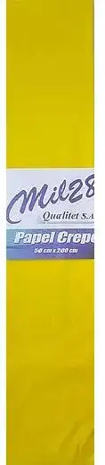 Papel Crepe Amarillo  Mil28 50cmx2m x unidad