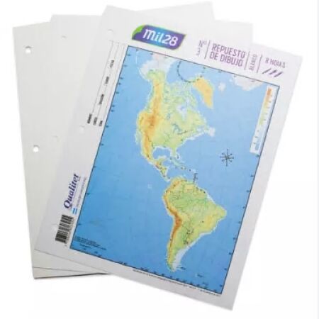 Repuesto Mil28 De Dibujo Nº3 Blanco 8 hojas
