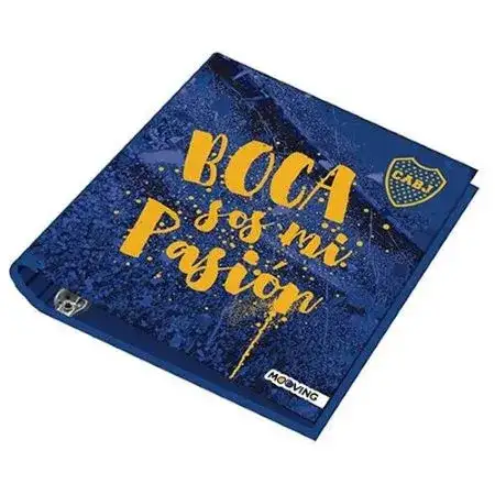 Carpeta con anillos Mooving Boca Juniors Cartone Escolar 3 x Ø40mm