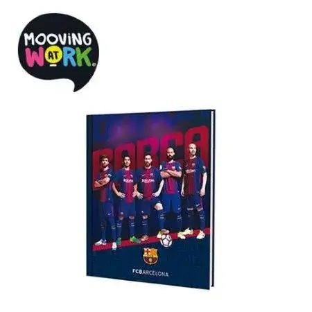 Cuaderno Mooving Barcelona FC Rayado Escolar Tapa Dura 48 hojas