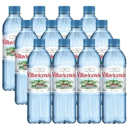 Agua mineral Villavicencio Sin gas 500cc Pack x 12