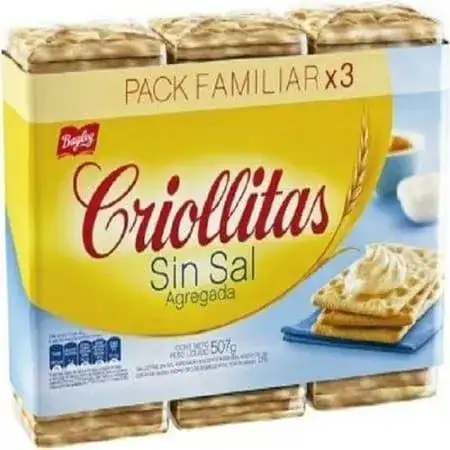 Galletitas Criollitas sin Sal 507grs