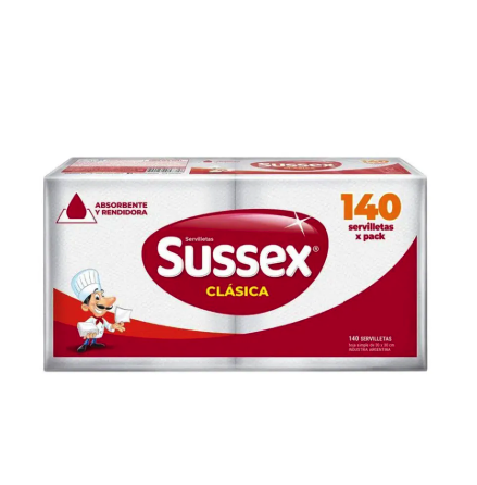 Servilletas Sunssex 30x30cm Blancas 140 unidades
