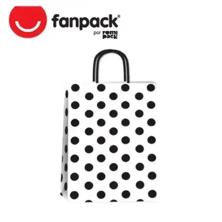 Bolsa de papel Neo Pack Lunares 14x08x20cm Negro