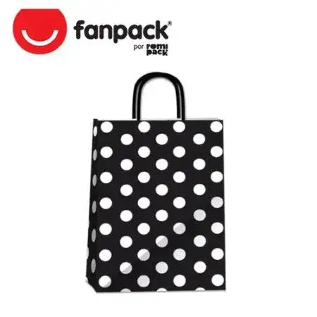 Bolsa de papel Neo Pack Lunares 22x10x30cm Blanco