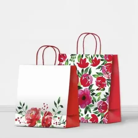 Bolsa de papel Neo Pack Flowers 22x10x24cm