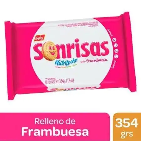 Galletita Sonrisas Rellenas 324 grs x unidad Frambuesas