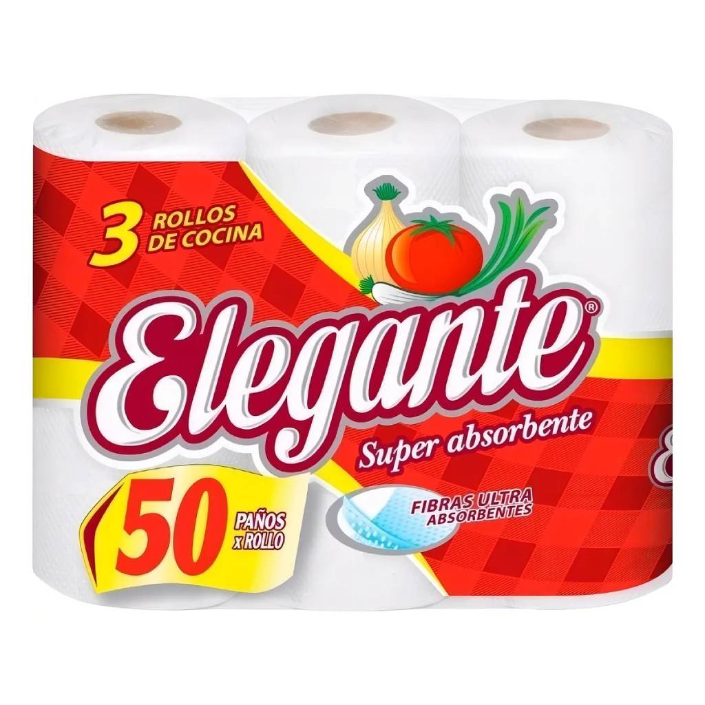 Rollo De Cocina Elegante 50 Paños 3 Rollos