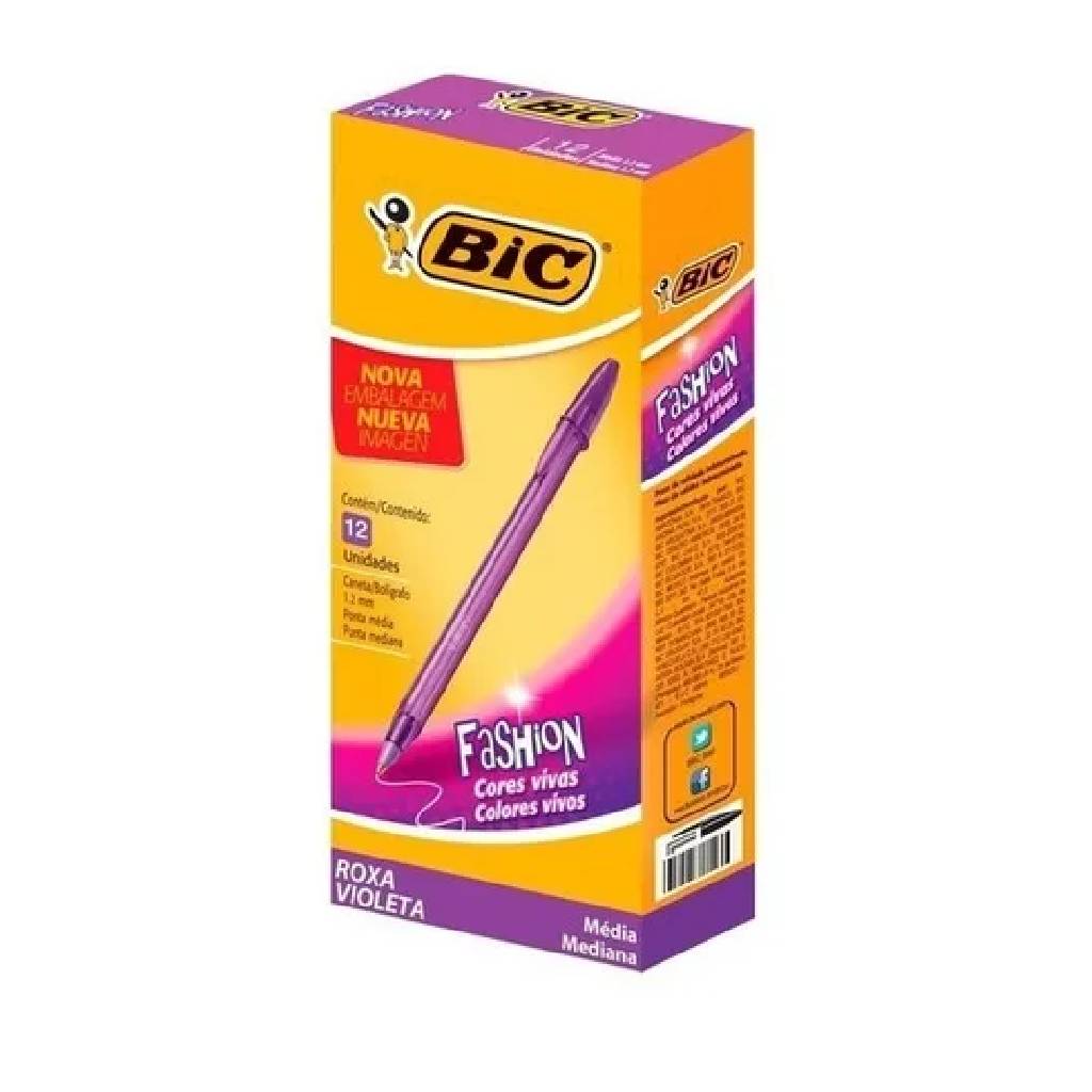Boligrafo Bic Cristal Fashion Shimmer 1,2 Mm Caja X25 Unid.