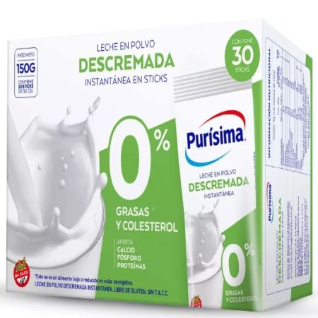 Leche Purisima Descremada en polvo Stick 30 sobres
