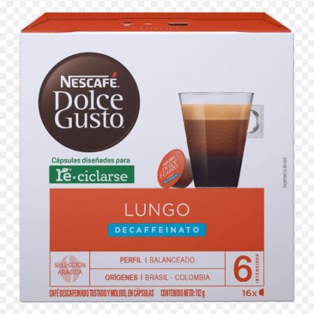 Café Nescafe Dolce Gusto En cápsula 16 unidades Lungo Descafeinado