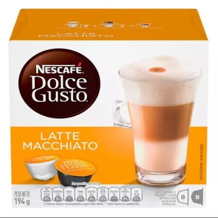 Café Nescafe Dolce Gusto En cápsula 16 un (8cafe 8 leche) Latte Macchiato