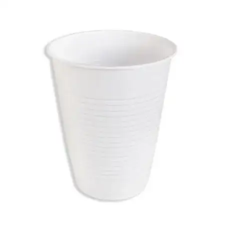 Vaso plástico 220cc   Blanco x 100 unidades