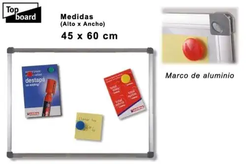 Pizarra Olami Magnética 45x60cm Blanca marco aluminio