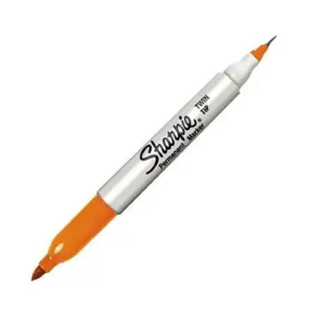 Marcador Sharpie Twin Tip Permanente Doble punta Naranja