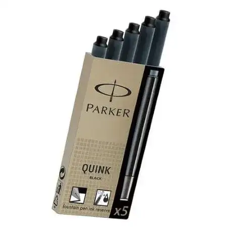 Repuesto Parker para Pluma Negro x 5 unidades Quink permanente