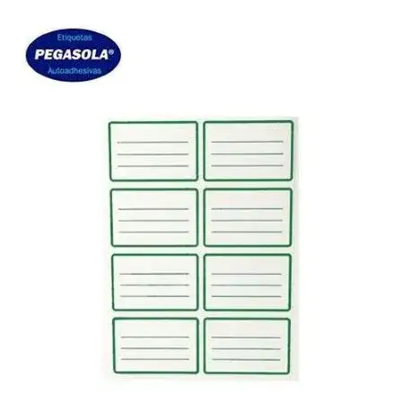 Etiquetas Pegasola Escolares Verde Hoja x 8 etiquetas