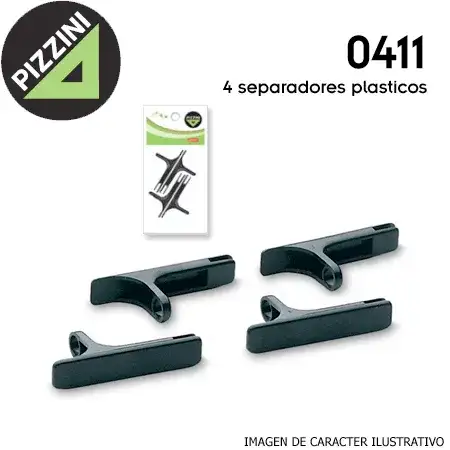 Separadores Pizzini para bandeja papelera Negro 4 unidades plásticos