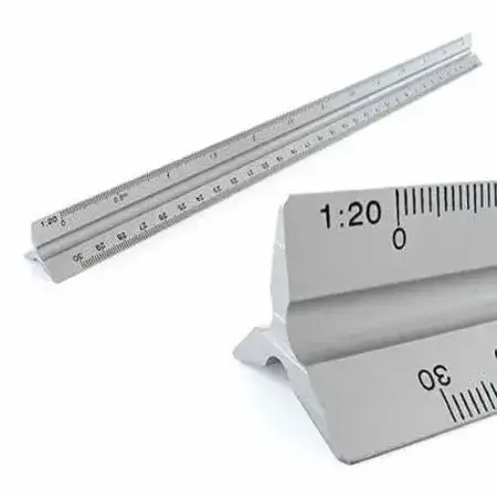 Escalímetro Pizzini 30cm 1:20; 1:50; 1:100; 1:25; 1:75; 1:125