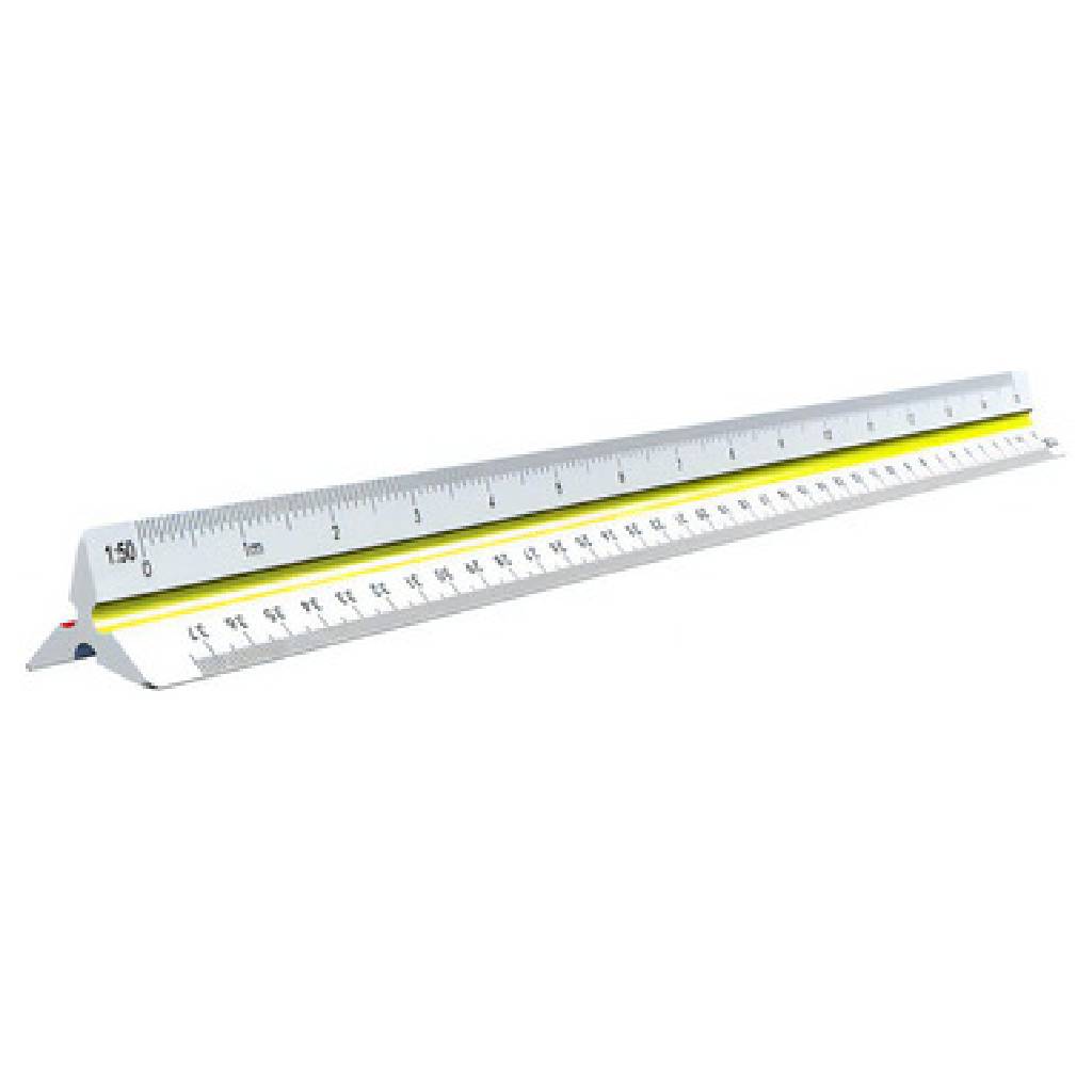 Escalímetro Pizzini 30cm Lineas color por lado 1:20; 1:50; 1:100; 1:25; 1:75; 1:125 -2