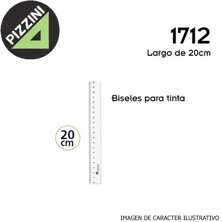 Regla Pizzini Escolar 20cm transp blíster x 1