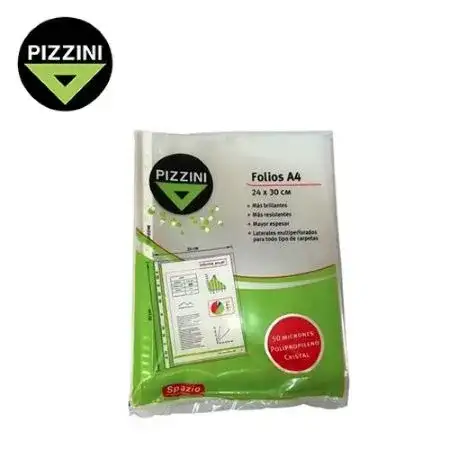 Folios Pizzini 50 micrones A4 100 unidades PPP