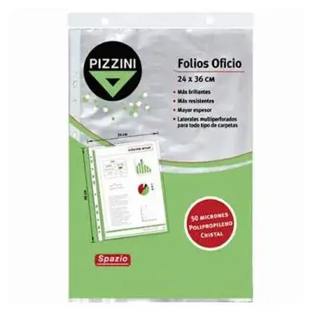 Folios Pizzini 50 micrones Oficio 10 unidades PPP