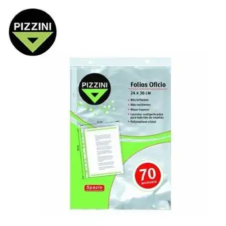 Folios Pizzini 70 micrones A4 10 unidades PPP