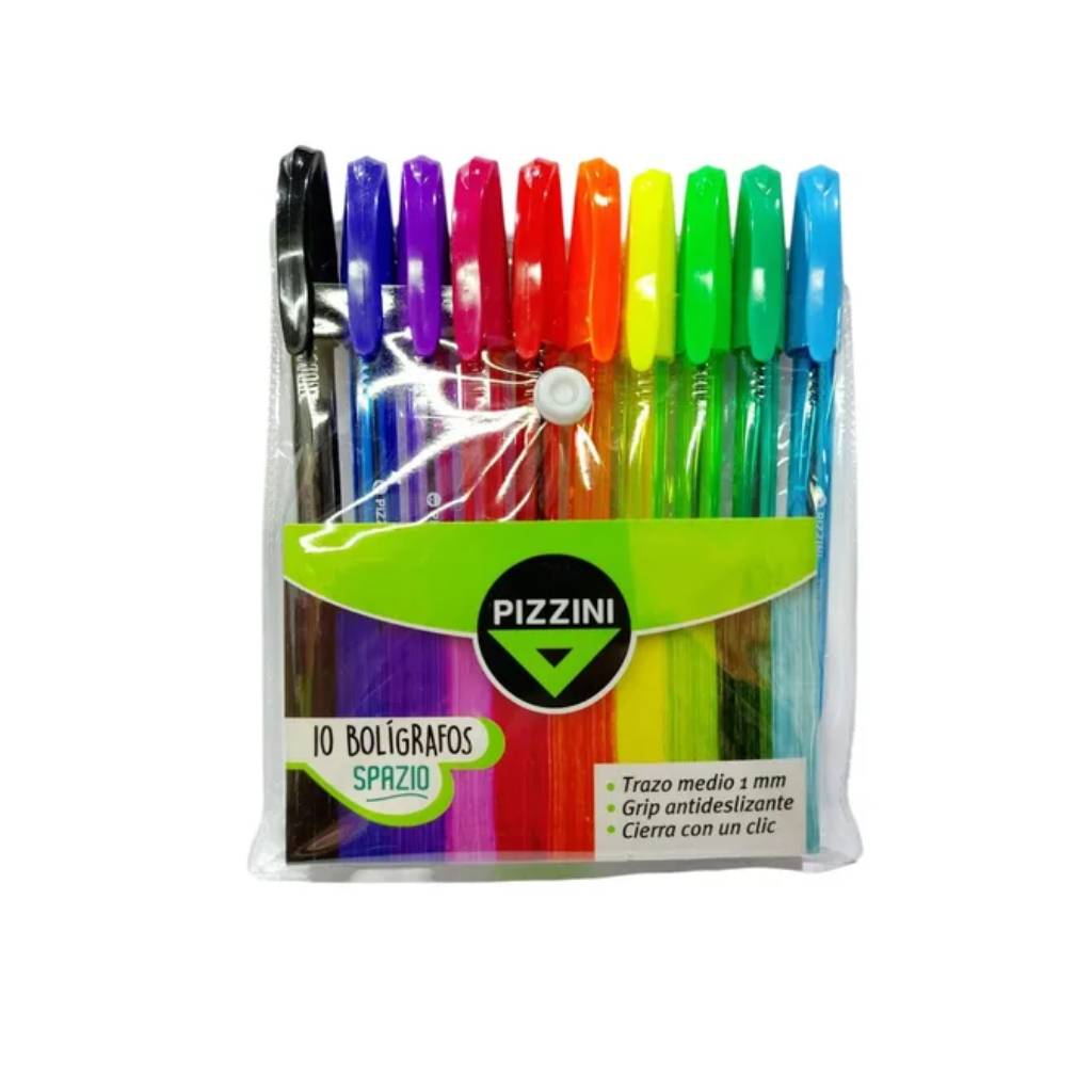 Bolígrafo Pïzzini. Spazio Trazo 1 Mm.set X 10 Colores Surtidos