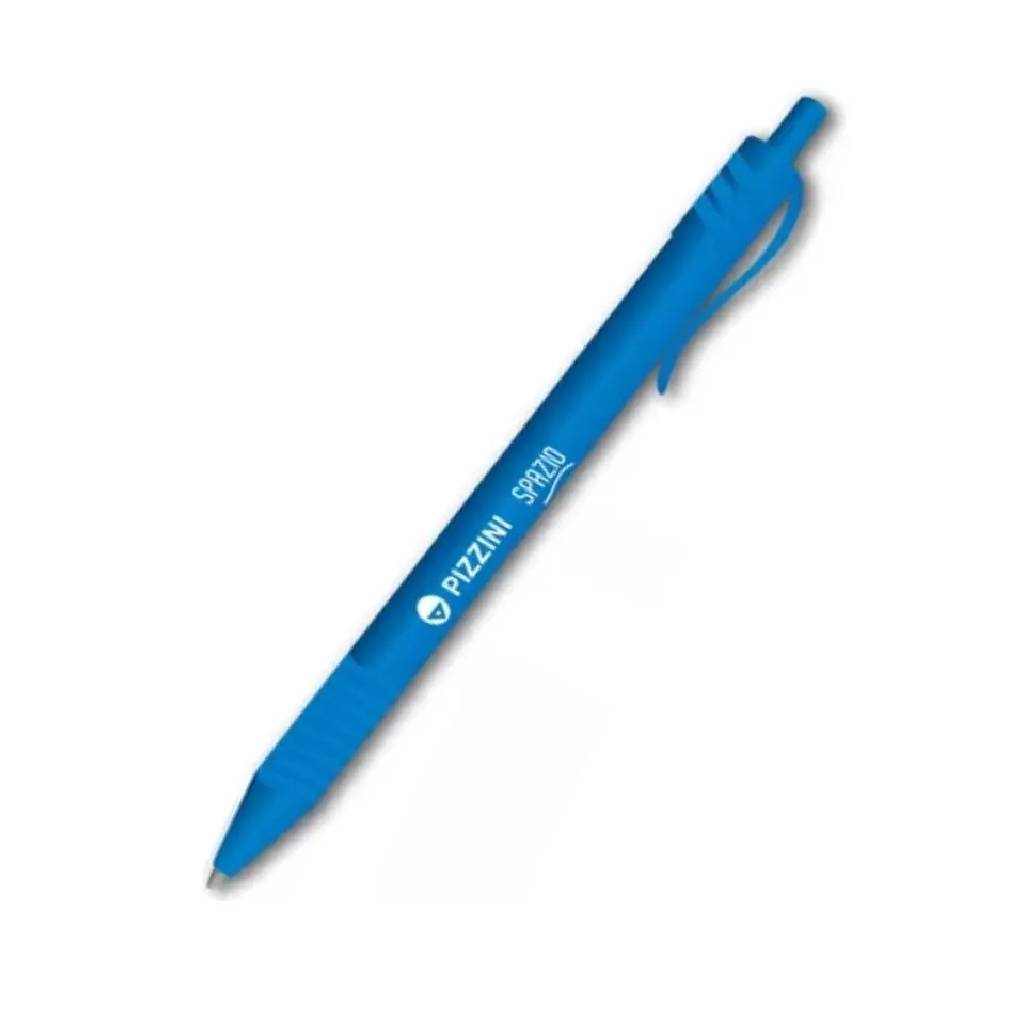 Boligrafo Retractil Pizzini 1mm, Cuerpo Azul, Tinta Azul