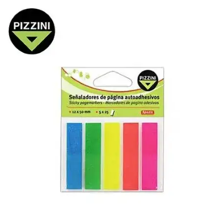 Señaladores de página Fluo Pizzini 12x45mm 5 colores 5 Blocks x 25 hojas