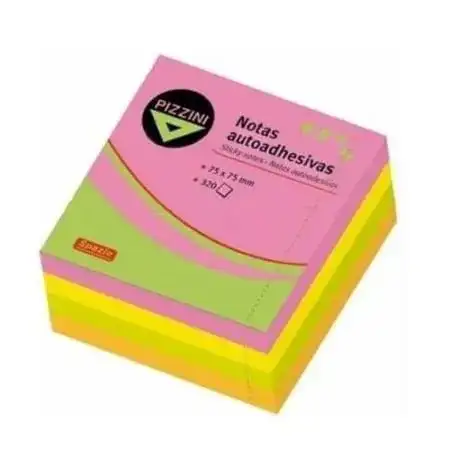 Notas adhesivas Pizzini Fluor 75x75 mm 4 colores 320 hojas