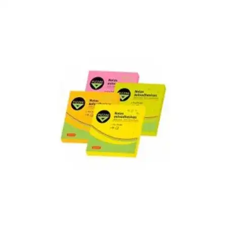 Notas adhesivas Pizzini Fluor 75x75mm Amarillo 80 hojas