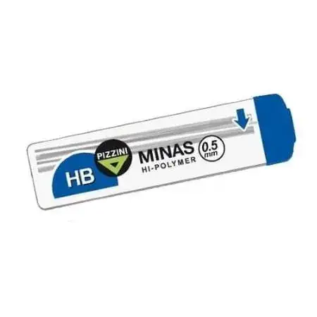 Minas Pizzini HB 0.5mm estuche x 12 HI-POLYMER