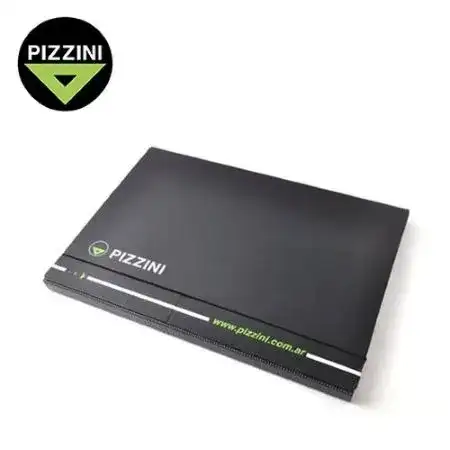 Carpeta 3 solapas Pizzini Plástica Doble Oficio Lomo 3cm Negro Con elástico 35x50cm