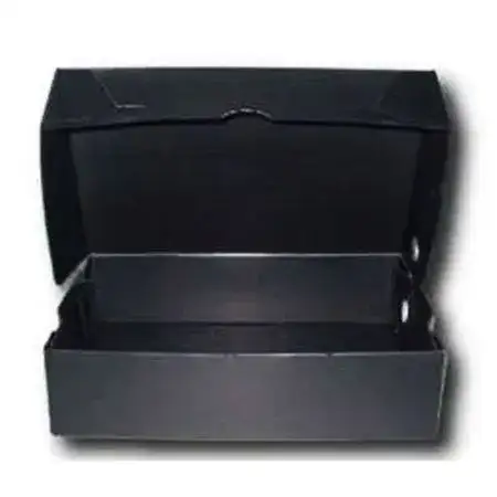 Caja archivo Plana Tapa volcada Legajo x 12cm Negro Plástica