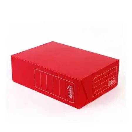 Caja archivo Plana Tapa volcada Legajo x 12cm Rojo Plástica