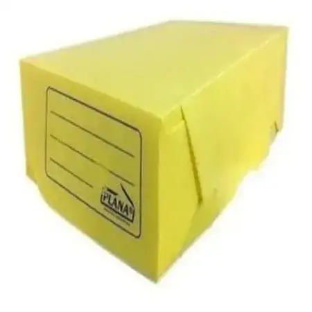 Caja archivo Plana Tapa volcada Legajo x 12cm Amarillo Plástica