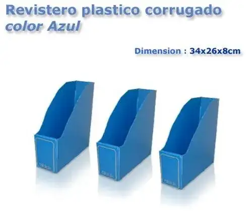 Revistero Plana Plástico Azul