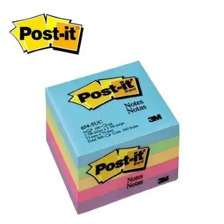 Notas adhesivas Post-It Cape Town 76x76mm Colores flúor x 500hjs