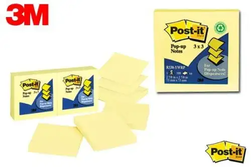 Notas adhesivas Post-It Pop Up R330 76x76mm Amarillo x 100 hojas