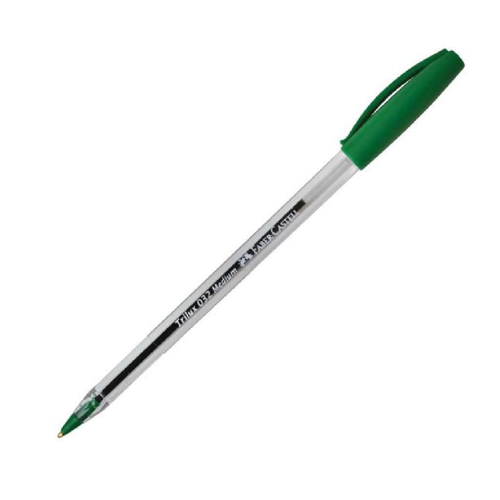 Bolígrafo Faber Castell Trilux 032 Verde x unidad