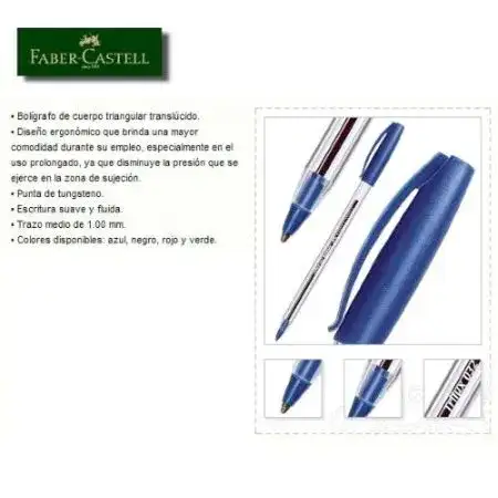 Bolígrafo Faber Castell Trilux 032 Verde x unidad