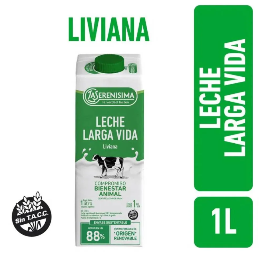 Leche LS UAT Parc Descremada Liviana 1% Pet 1L
